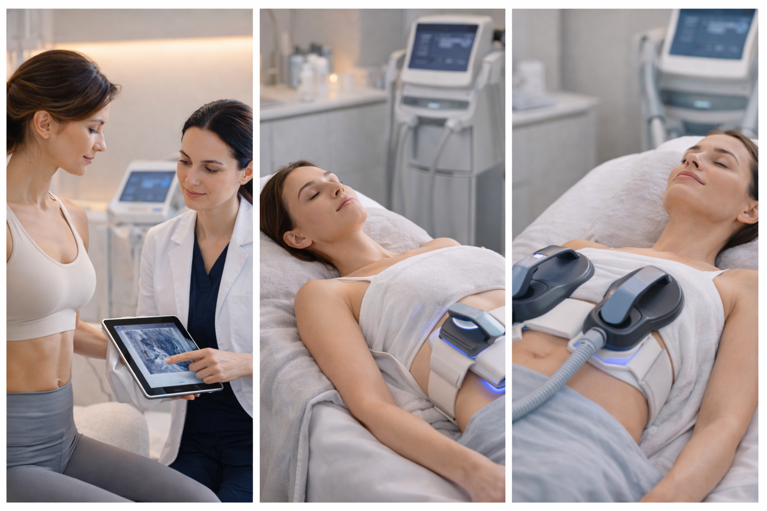 A person receiving a body sculpting treatment at Lipo Sculpt